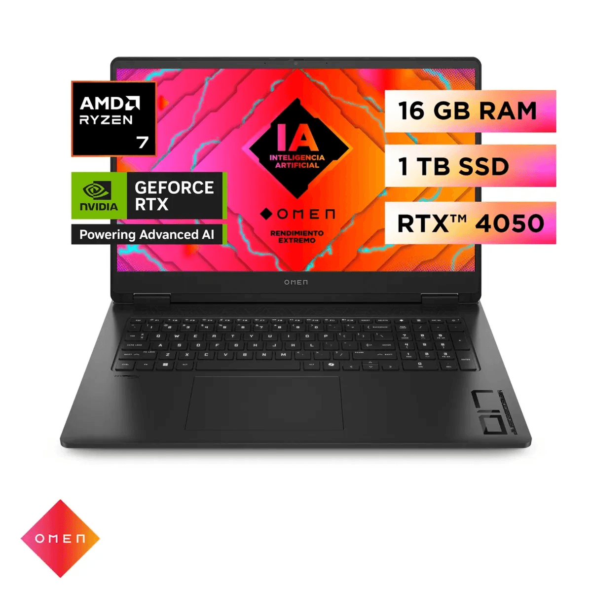 LAPTOP OMEN 17-DB0006LA AMD RYZEN 7 8845HS 16GB RAM 1TB SSD 17.3 "